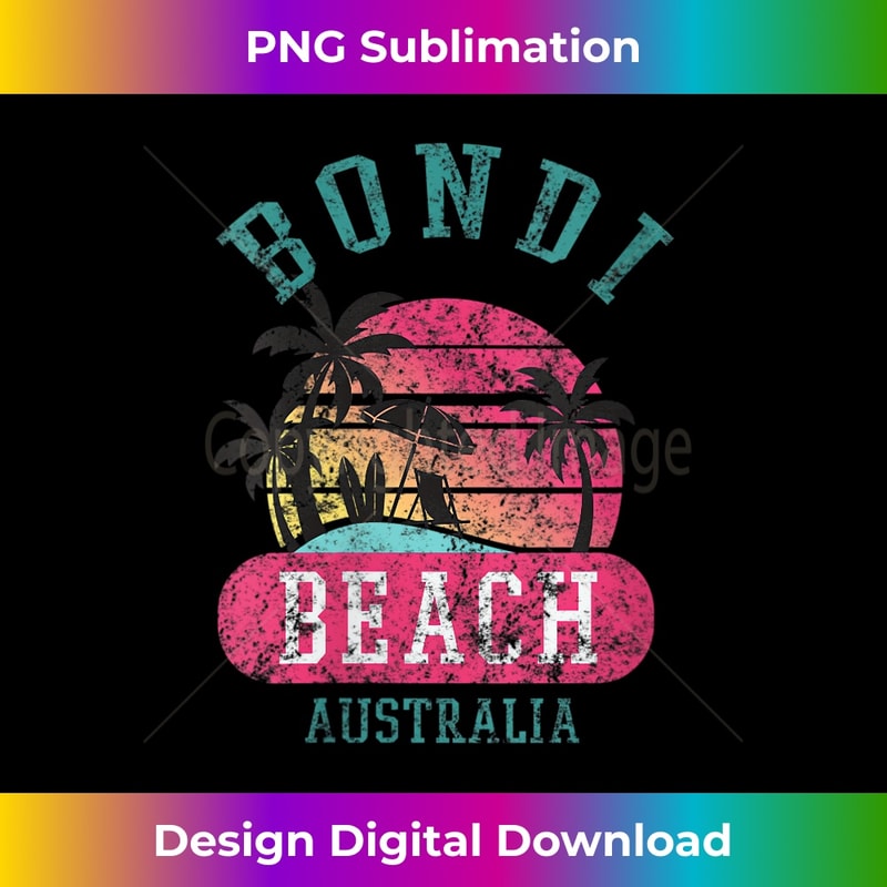 s Retro Cool Bondi Beach Australia Beaches Distressed Novelty 1 - Elegant Sublimation PNG Download
