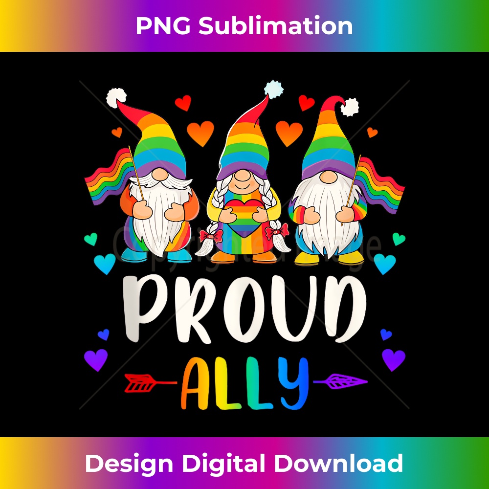 Proud Ally, Gnomes LGBT Pride, Rainbow colors, Straight ally 1 - PNG Sublimation Digital Download