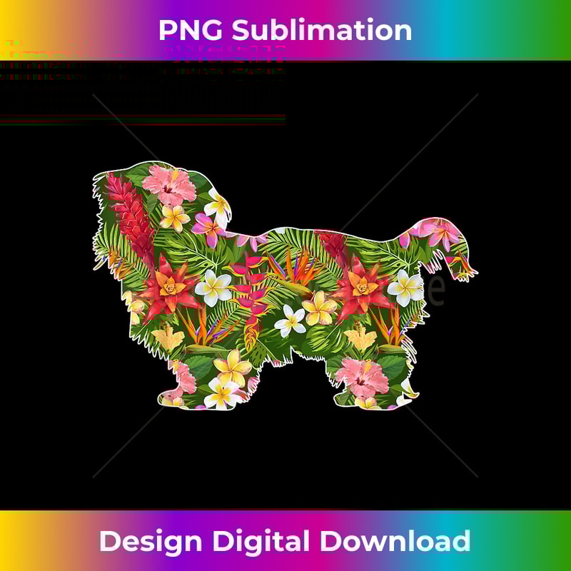 Cute Silhouette Of Shih Tzu Dog Floral Summer Vibes - Instant PNG Sublimation Download