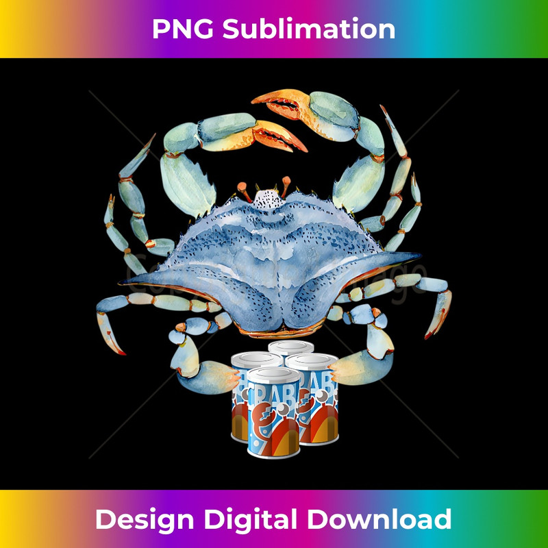 Blue Crab Holding Beer Funny Crab - Premium Sublimation Digital Download