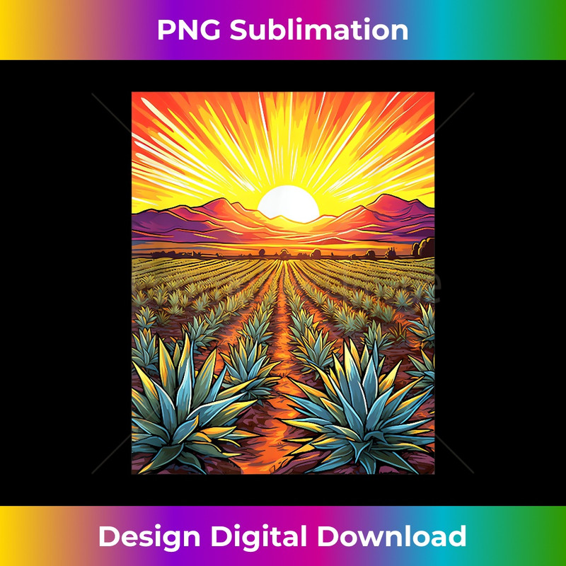 Agave Plants Field Mexican Agave Plant Collector Sunset - Decorative Sublimation PNG File