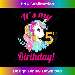 its my 5th birthday unicorn (5 year old girls outfit) - artistic sublimation digital file