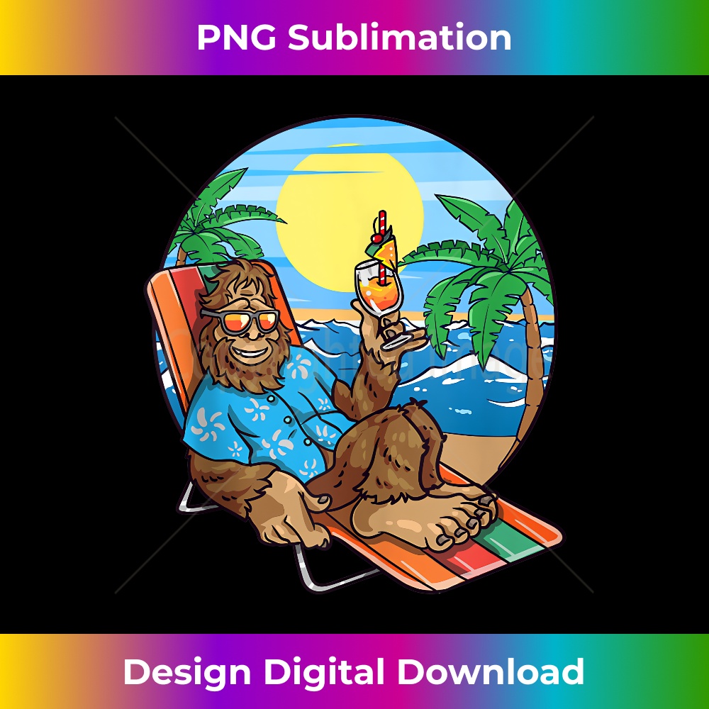 Bigfoot Beach Summer Bigfoot Tropical Beach Sasquatch Yeti - Signature Sublimation PNG File