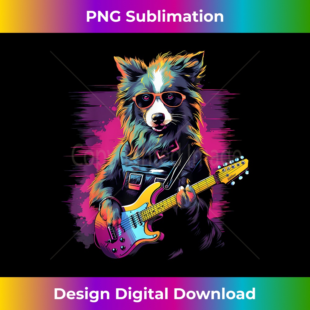 Punk Rock Guitar Australian Shepherd Dog Guitarist 1 - Exclusive Sublimation Digital File
