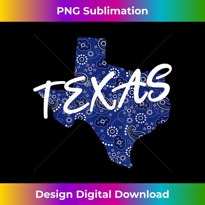 Bandana Texas Blue Bandanna Pattern State of Texas Pride - High-Resolution PNG Sublimation File