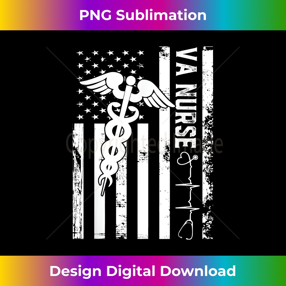 VA Nurse Flag America Flag Nursing Patriotic Nurse 1 - PNG Sublimation Digital Download