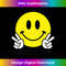 Chill Vibes 70s Yellow Smile Face Cute Peace Hand Happy Face - Signature Sublimation PNG File