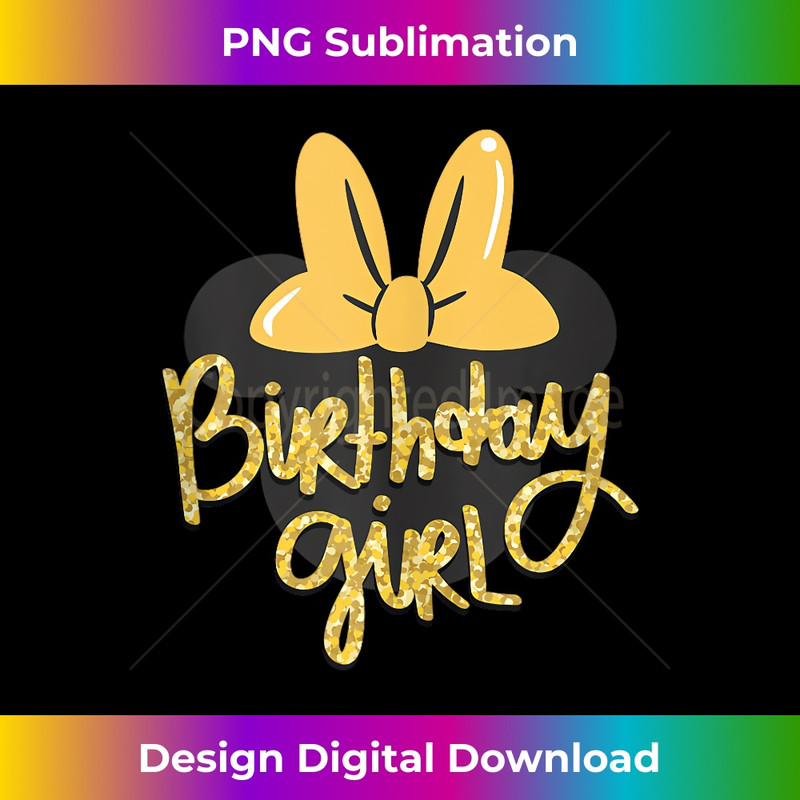 Disney Minnie Mouse Birthday Girl Gold Colorpop - Elegant Sublimation PNG Download