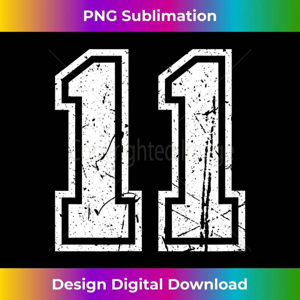 Number #11 Distressed Sports Jersey Favorite Number 1 - Retro PNG Sublimation Digital Download