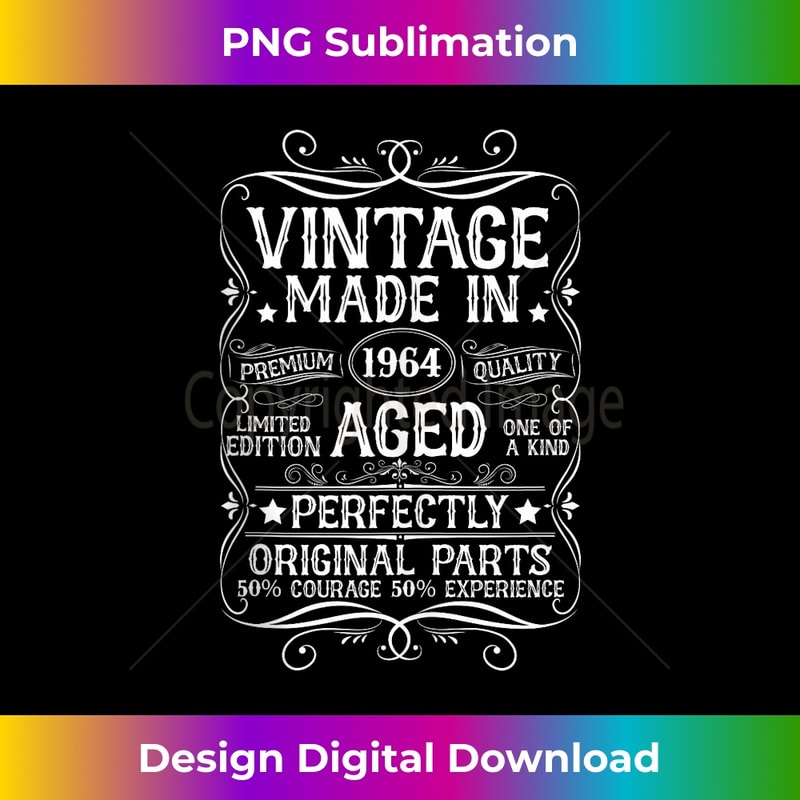 Vintage 1964 60th Birthday Costume 60 Year Old 1 - Decorative Sublimation PNG File