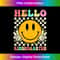 Hello Kindergarten Hippie Smile Face Groovy Back To School - High-Resolution PNG Sublimation File
