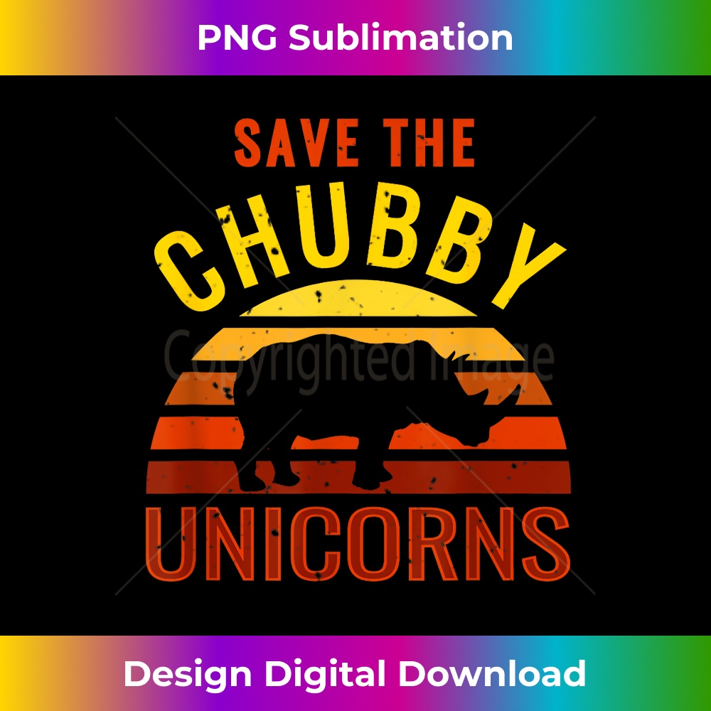 Graphic Vintage Save The Chubby Unicorns - PNG Transparent Sublimation File