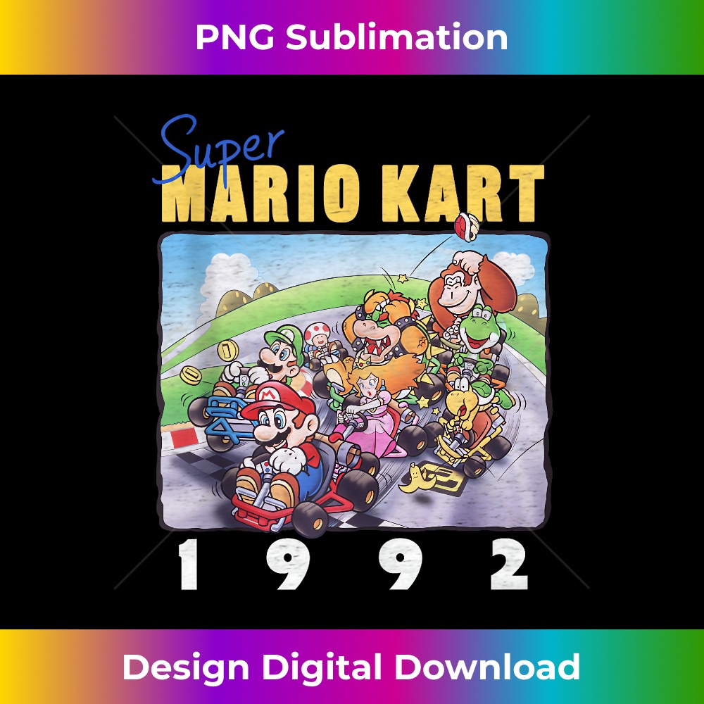 Mario Kart Vintage 1992 Racers Group Shot 1 - Premium PNG Sublimation File