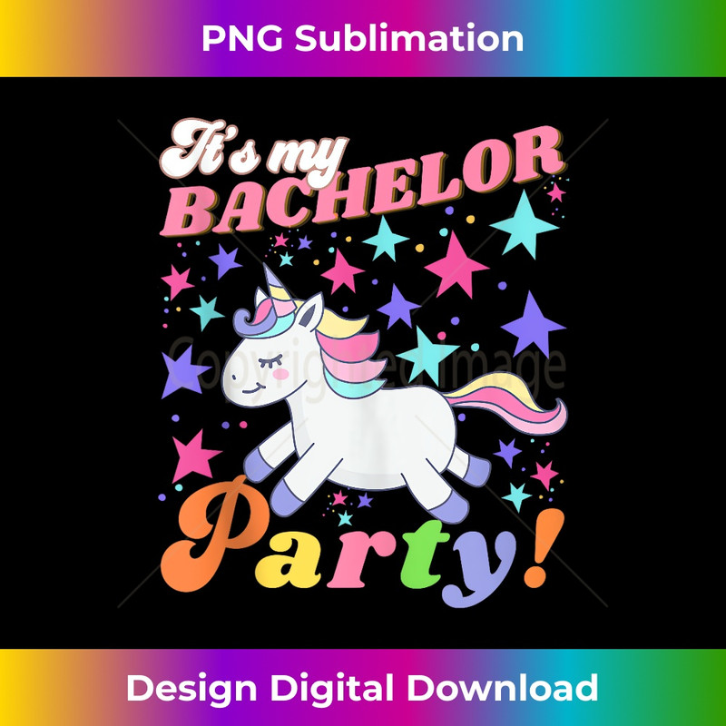 Groovy It's My Bachelor Party Unicorn Funny Marriage Party - High-Quality PNG Sublimation Download