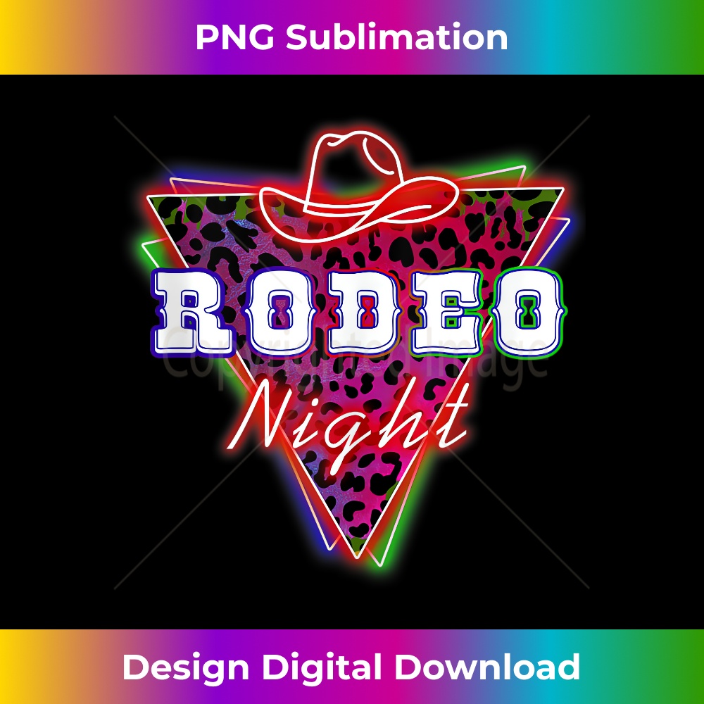 Rodeo Night Leopard Neon Cowboy Hat 1 - Elegant Sublimation PNG Download