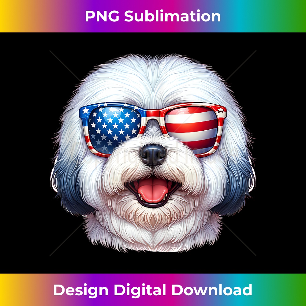 Coton de Tulear 4th Of July Funny Patriotic Dog Lover Flag - Unique Sublimation PNG Download