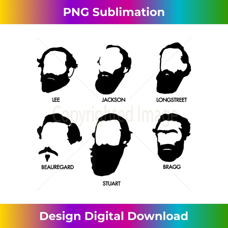 Beards and Generals American Civil War South Confederate - Instant Sublimation Digital Download