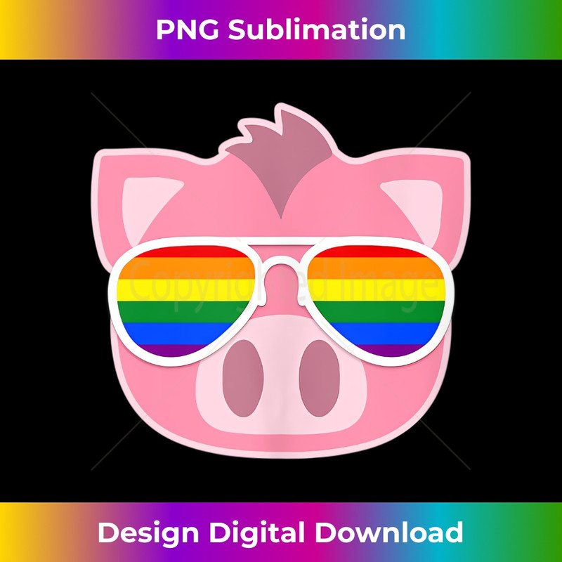 Pig Rainbow Sunglasses Funny LGBTQ+ Gay Lesbian Trans Pride 2 - Unique Sublimation PNG Download