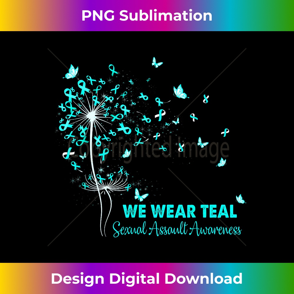 We Wear Teal Sexual Assault Awareness Ribbon Butterfly 3 - Special Edition Sublimation PNG File