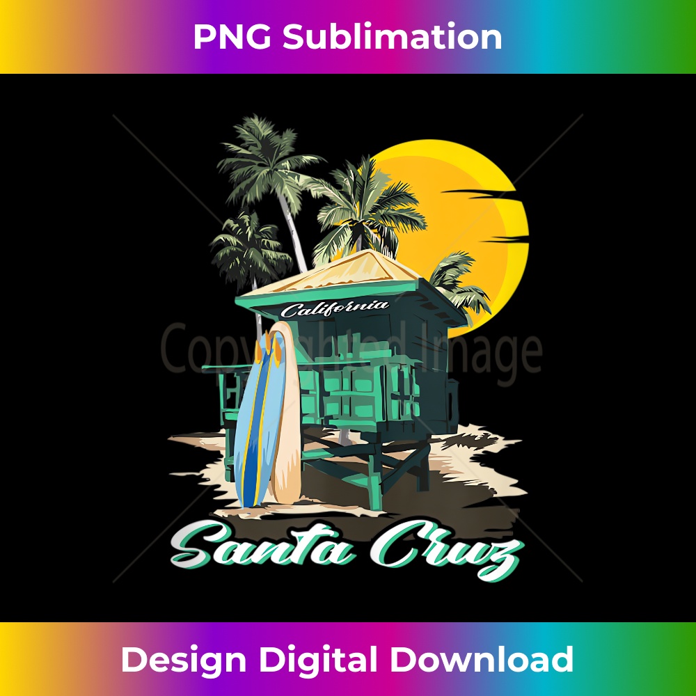 70s 80s in California city Santa Cruz Surfing - PNG Sublimation Digital Download