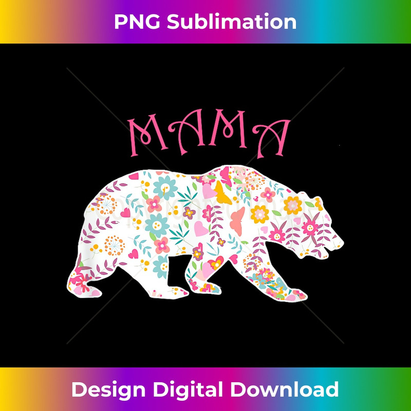 Mother's Day Pink Floral Best Mama Bear 1 - Signature Sublimation PNG File