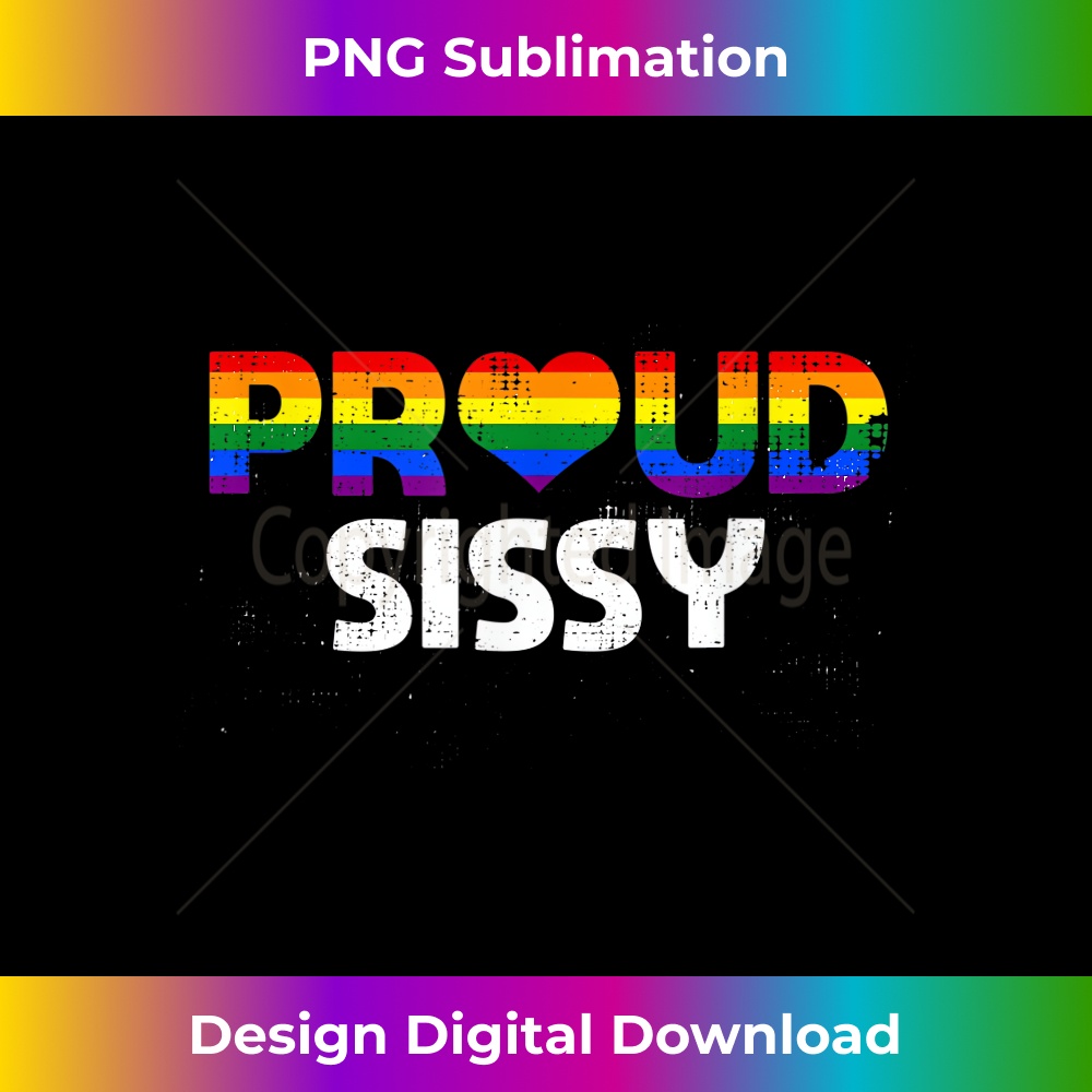 Proud Sissy Gay Pride Flag Gender Equality Distressed 2 - PNG Sublimation Digital Download