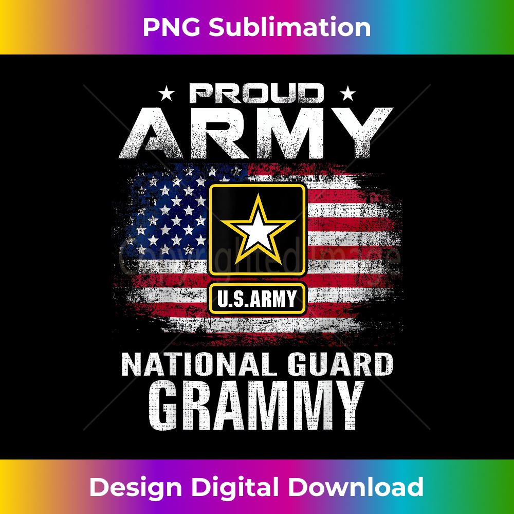 Proud Army National Guard Grammy With American Flag 2 - PNG Transparent Digital Download File for Sublimation