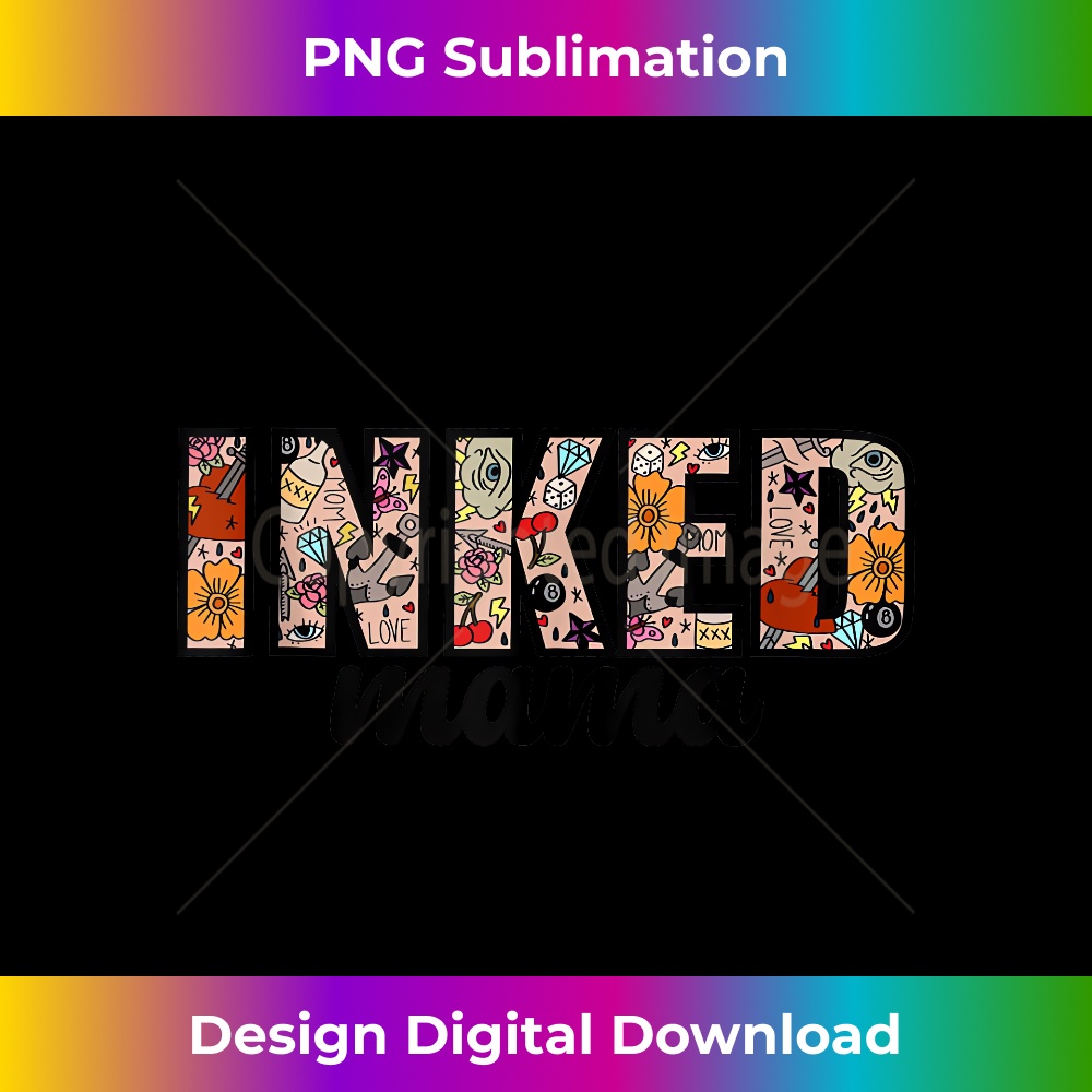 INKED MAMA Tattoo Floral Ink Tattoo Lover 1 - Vintage Sublimation PNG Download