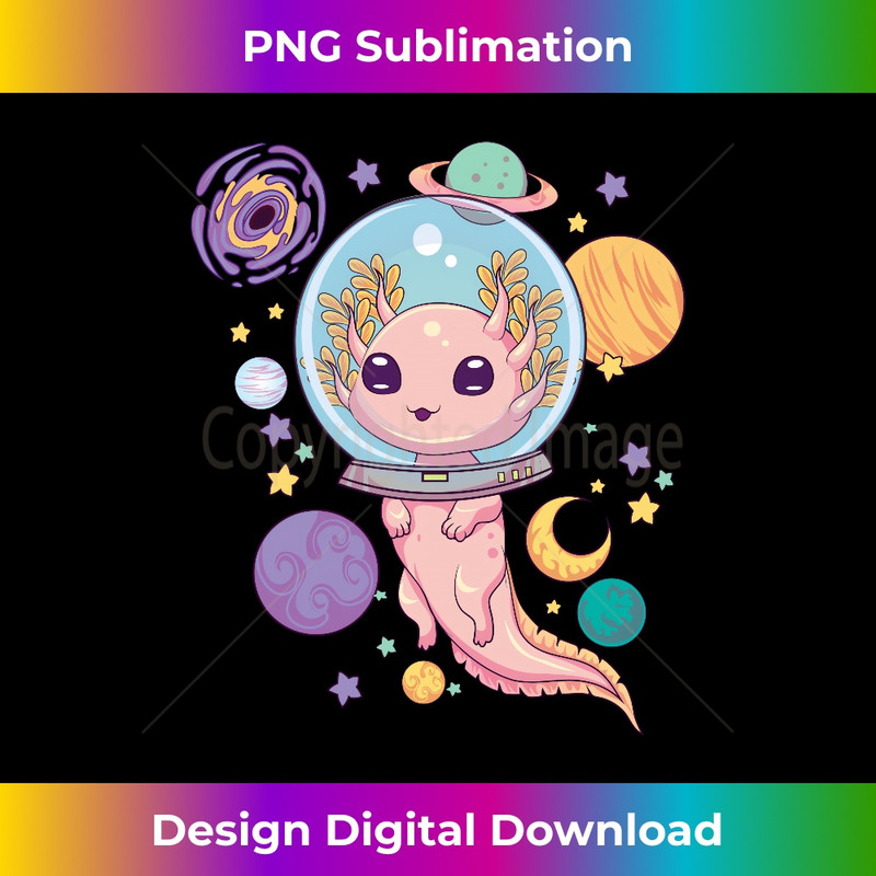 Space Axolotl Kawaii Pastel Goth Anime Aesthetic Goth 2 - PNG Transparent Digital Download File for Sublimation