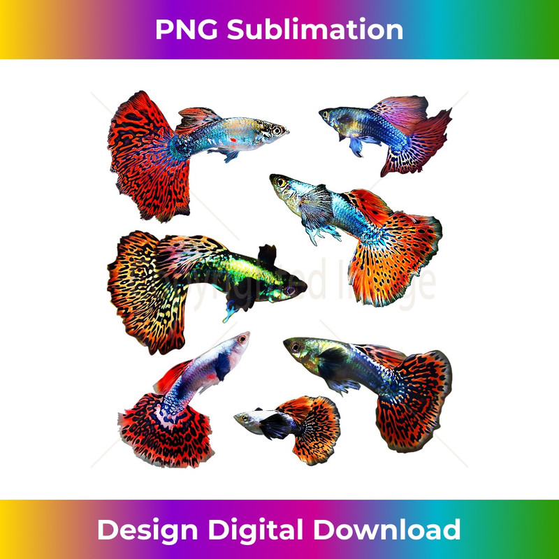 Fancy Mosaic Guppy Fish Lover Forever - Artistic Sublimation Digital File