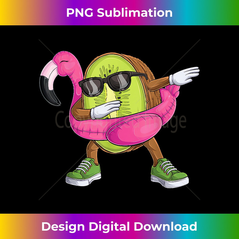 Dabbing Kiwi fruit Flamingo Tropical aloha Beach - Exclusive Sublimation Digital File