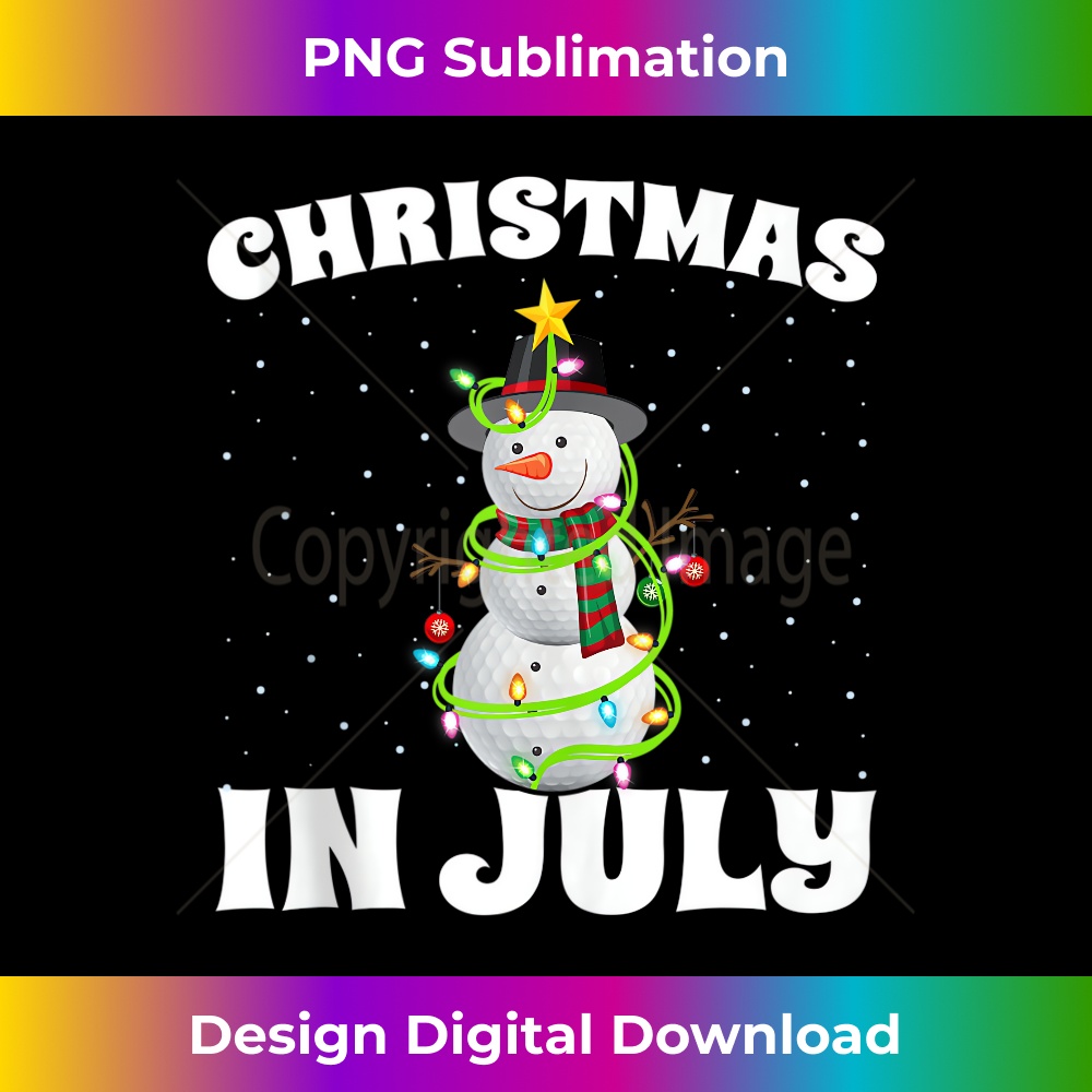 Golf Sports Lover Lighting Golf Snowman Christmas In July - PNG Transparent Sublimation File