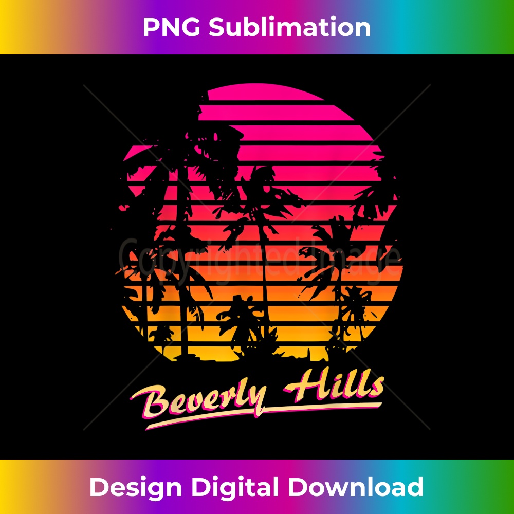 Beverly Hills 80s Palm Trees Summer Sunset - Sublimation-Ready PNG File