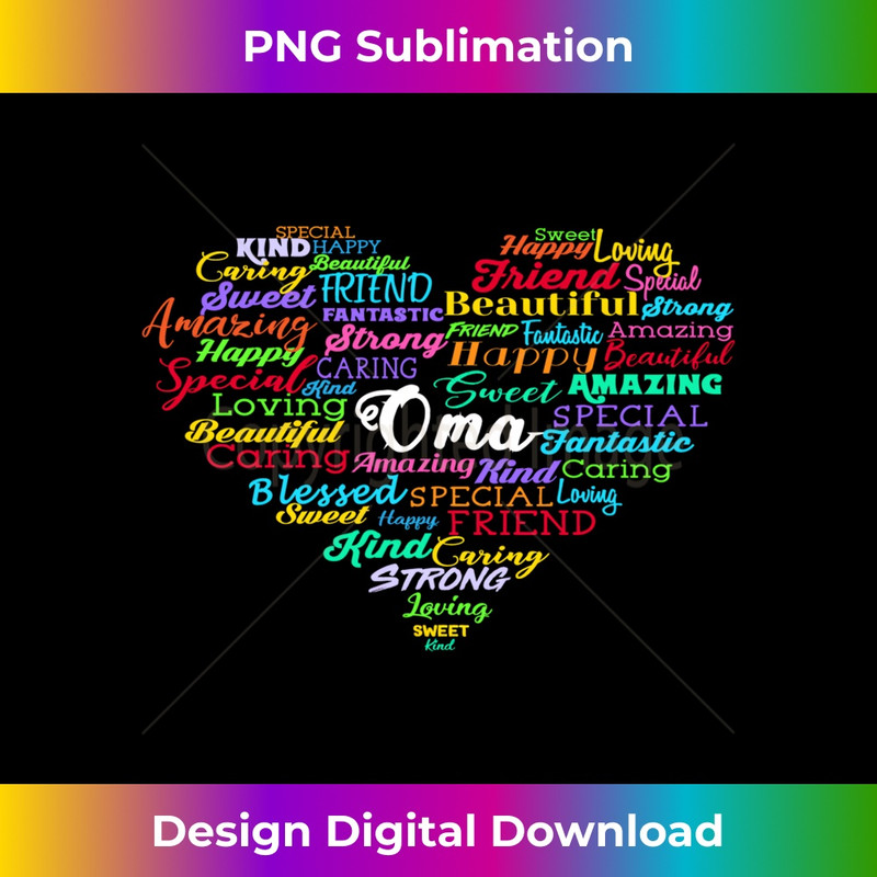 Oma Heart German Grandma Christmas Birthday Mother's Day 2 - High-Resolution PNG Sublimation File