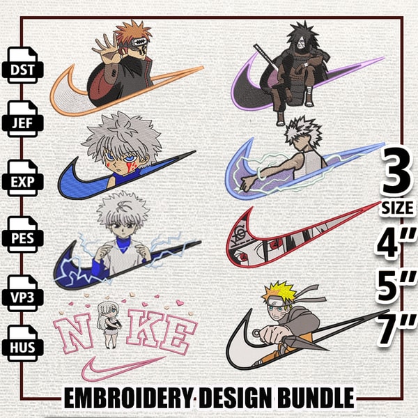 Bundle Anime Embroidery Files, Anime Embroidery Design | Inspire Uplift