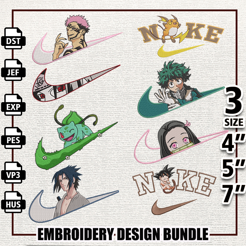Bundle Nike Embroidery Design, Nike Anime Embroidery Design.png