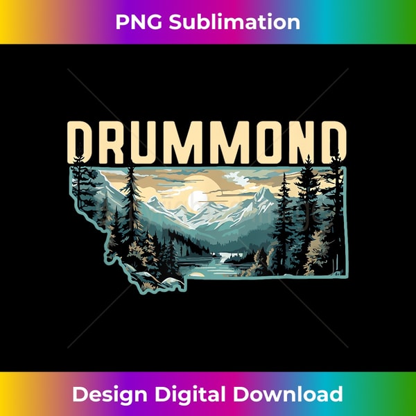 Drummond Montana Outdoor Art Retro Hiking - Stylish Sublimation Digital Download