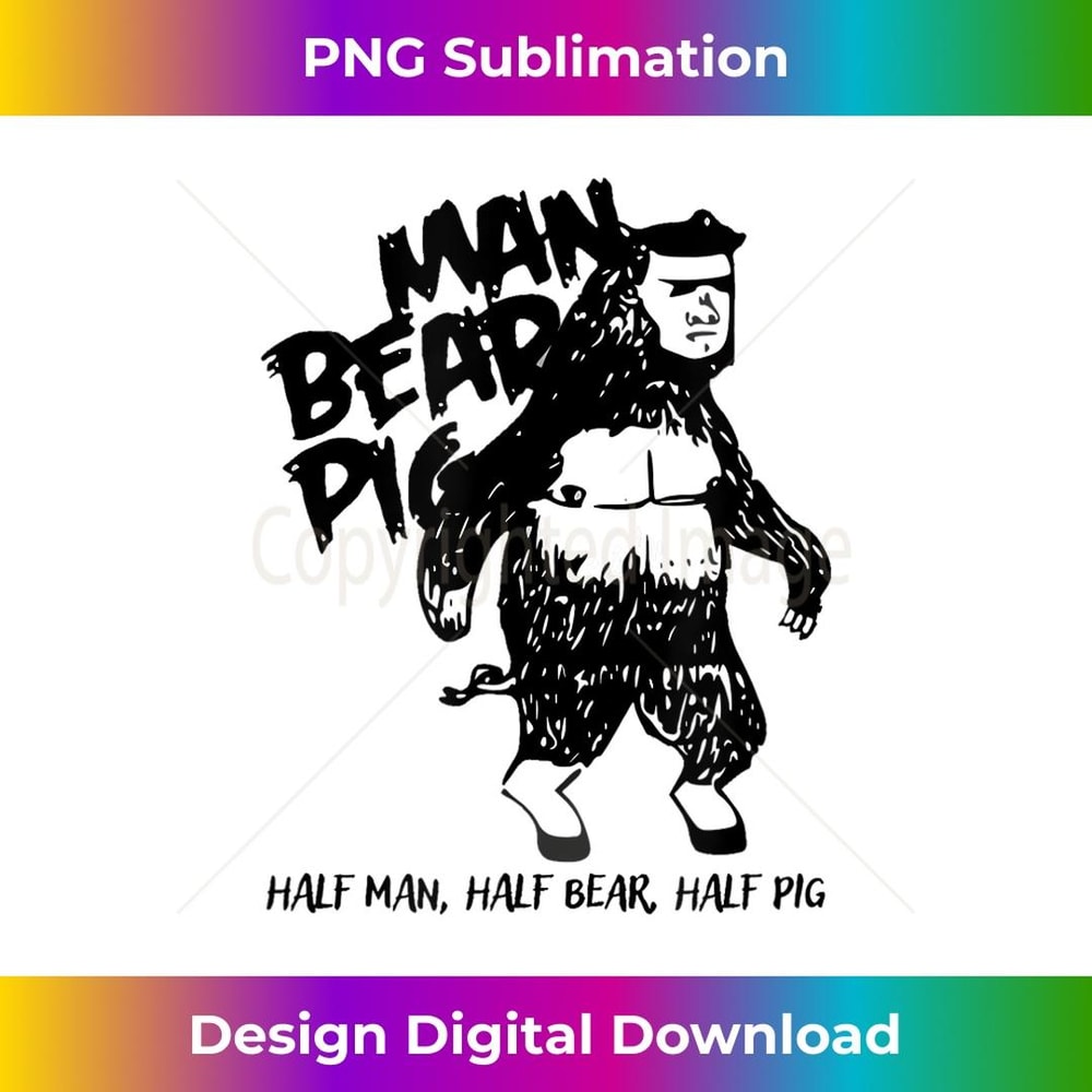 Man Bear Pig Funny Vintage Animal Mens Graphic s - Elegant Sublimation PNG Download