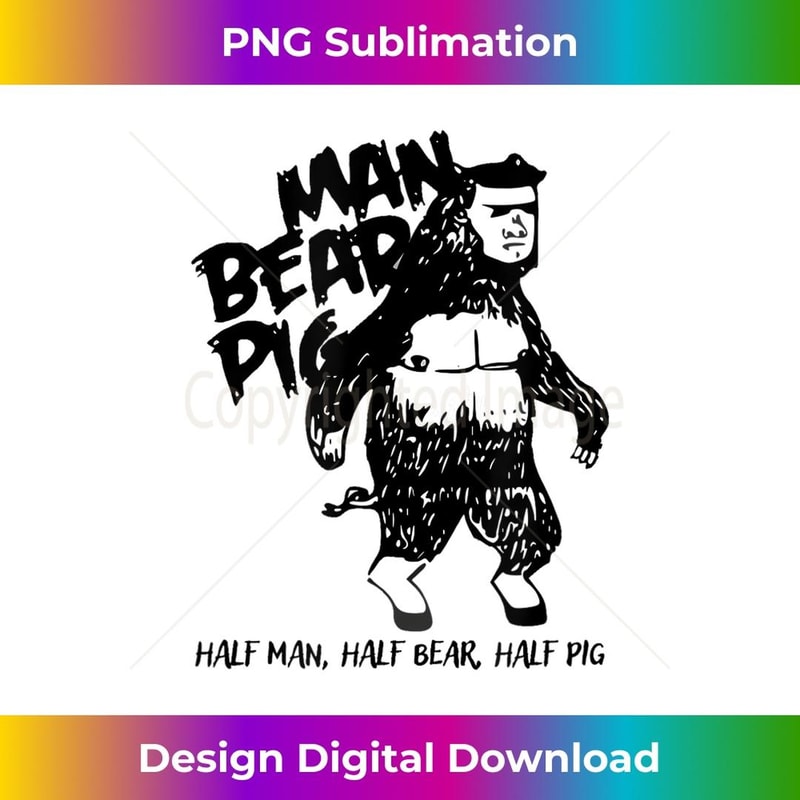 Man Bear Pig Funny Vintage Animal Mens Graphic s - Elegant Sublimation PNG Download