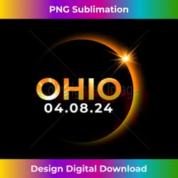 america total solar eclipse spring april 8 2024 ohio state long sleeve - retro png sublimation digital download