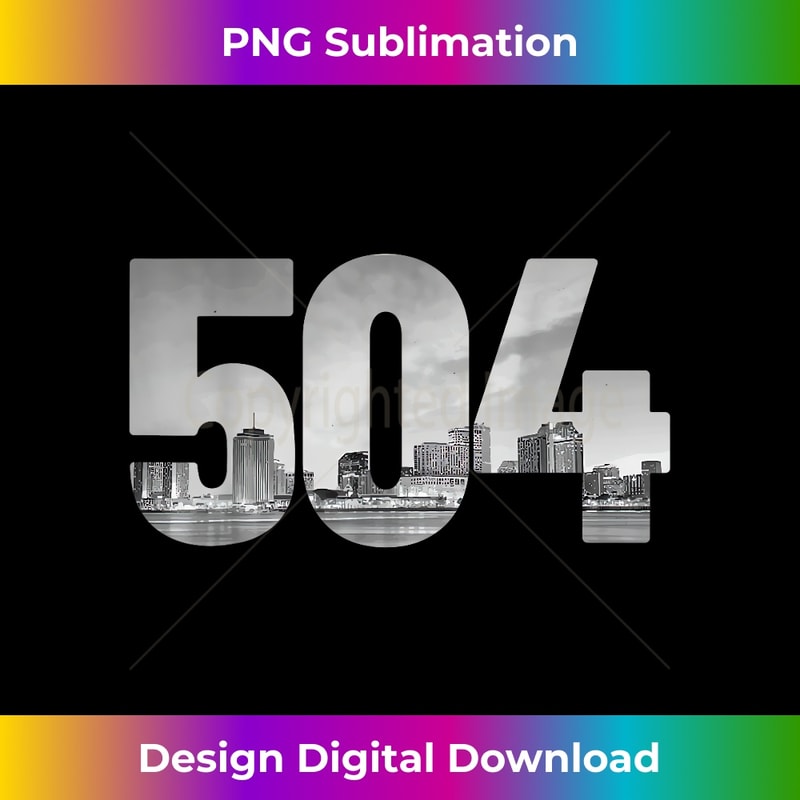 New Orleans 504 Area Code Skyline Louisiana Vintage - Signat | Inspire ...
