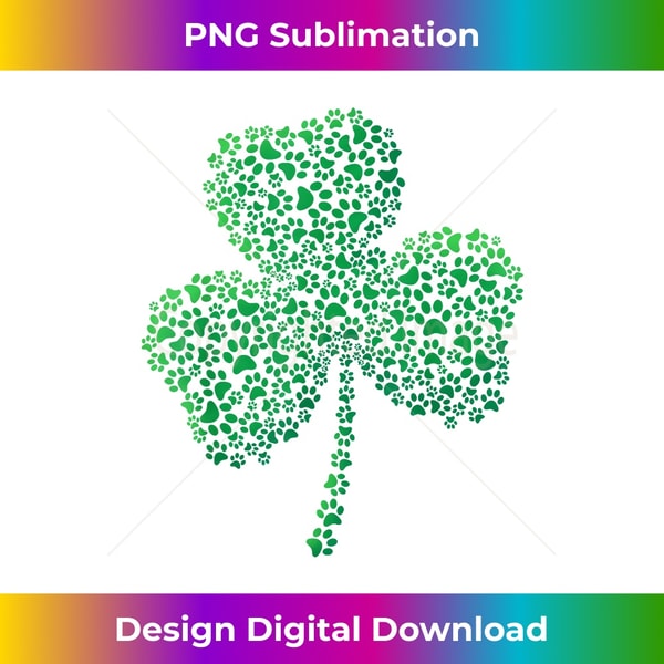 Dog Paw Shamrock St Patricks Day Cat Saint Pattys Gift - Modern Sublimation PNG File
