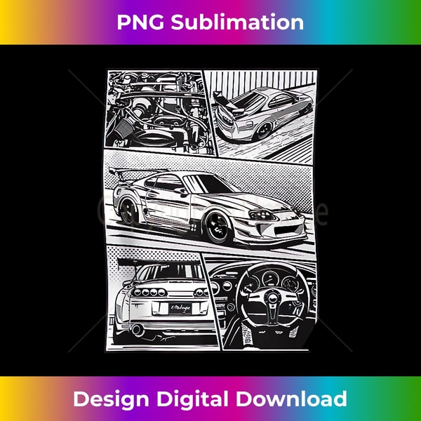 Supra JDM comic book, nice gift idea for men and women Tank Top 2 - Retro PNG Sublimation Digital Download