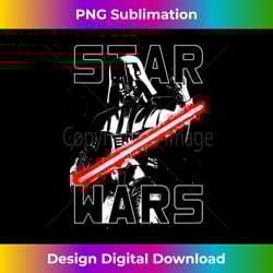 star wars darth vader lightsaber outlined logo tank top 2 - creative sublimation png download