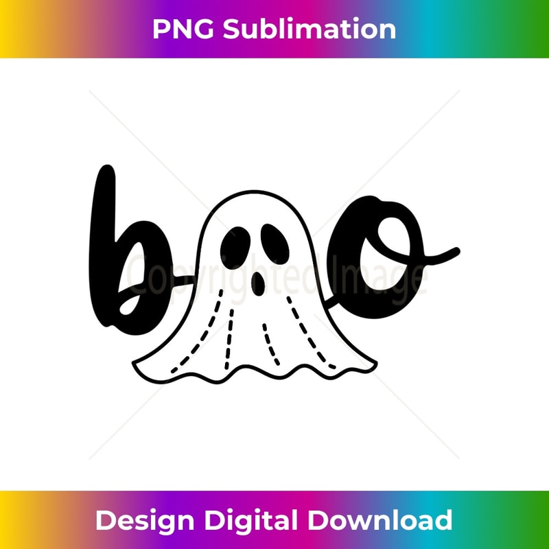 Cute Cursive Boo Spooky Ghost Halloween - Unique Sublimation PNG Download