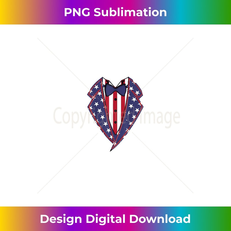4th of July Tuxedo Red White Blue Tux Party - PNG Transparent Digital Download File for Sublimation