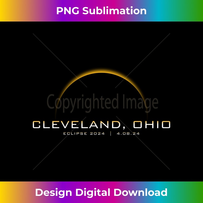 Solar Eclipse 2024 Cleveland Ohio Long Sleeve - High-Quality PNG Sublimation Download