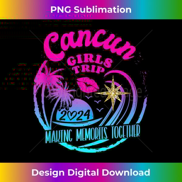 Girls Trip Cancun 2024 Beach Womens Weekend Birthday Squad Tank Top 1 - PNG Transparent Digital Download File for Sublimation