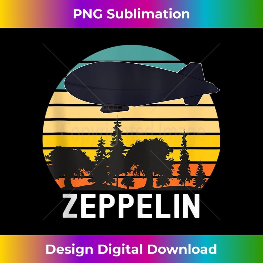 Vintage Retro Zeppelin - Dirigible Airship 2 - High-Quality PNG Sublimation Download