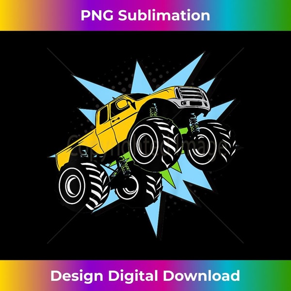 Boys Monster Truck Jump Colorful Graphic and Action Boy Girl - PNG Sublimation Digital Download